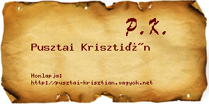 Pusztai Krisztián névjegykártya